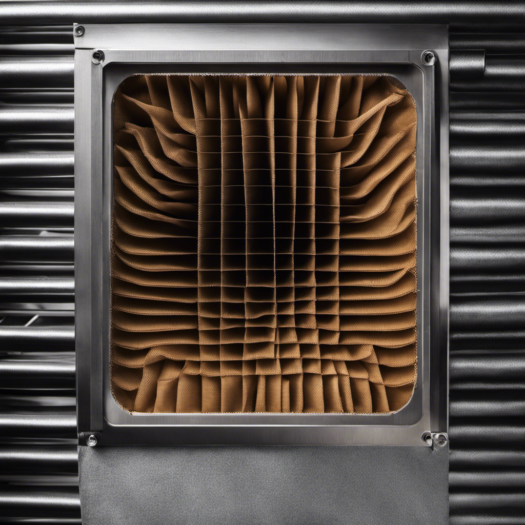An image that depicts a dusty, clogged furnace filter, obstructing airflow