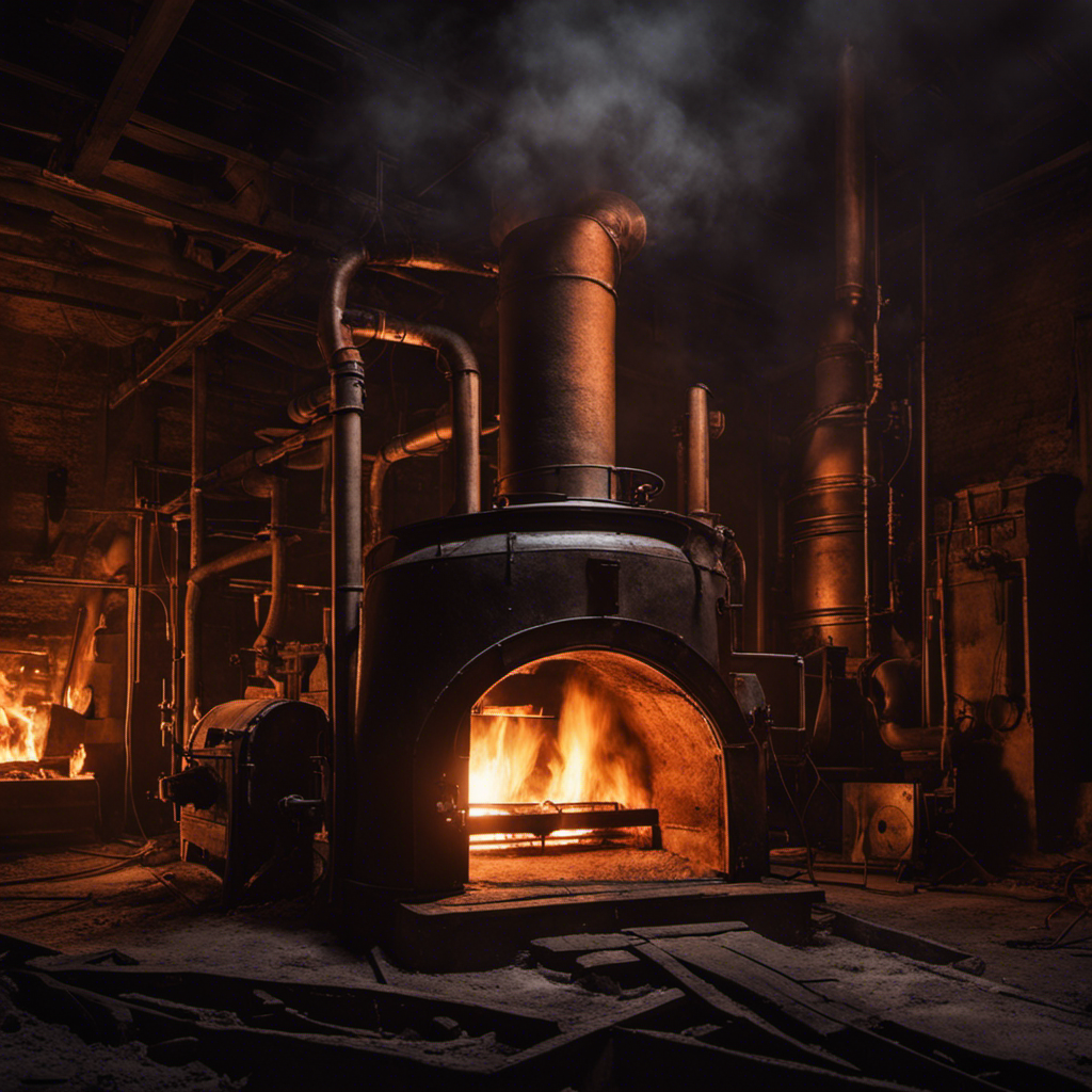 An image that captures the eerie symphony of a dying furnace