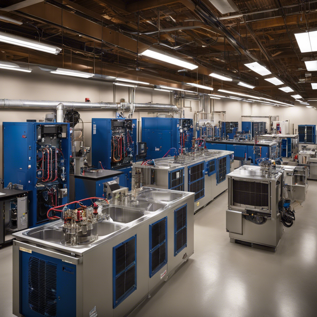 An image showcasing a bustling HVAC training center, filled with state-of-the-art equipment, expert instructors guiding aspiring technicians, and eager students diligently honing their skills, highlighting the demand for top-notch HVAC talent