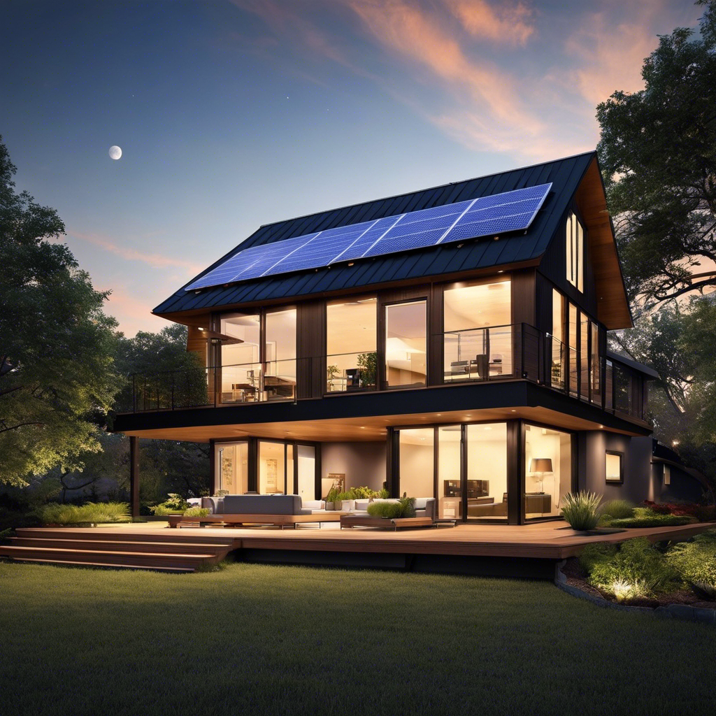 An image showcasing a modern, eco-friendly house in Tulsa, with a solar panel system integrated seamlessly on the rooftop, powering the HVAC system