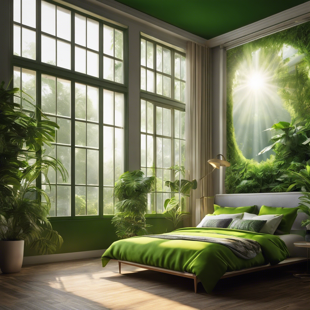 An image showcasing a well-ventilated room with fresh air flowing through open windows